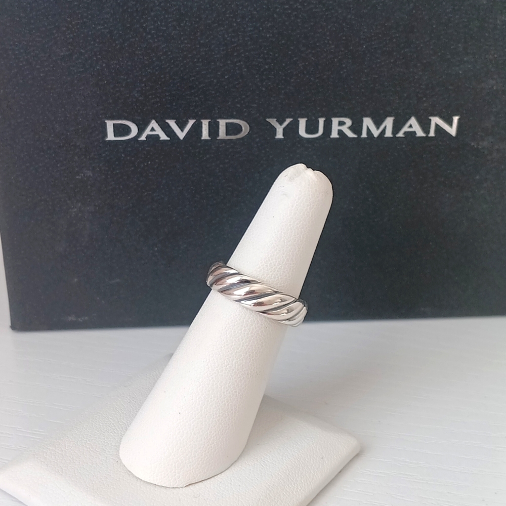 David Yurman Sterling Silver 6mm Cable Sculpted Ring Size 6US